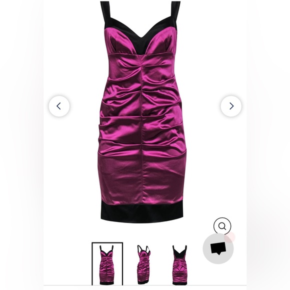 Nicole Miller Women's Satin Ruched Evening Dress - Picture 2 of 8